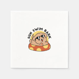 夏クール犬フローティング – かわいい子犬プールパーティー スタンダードカクテルナプキン