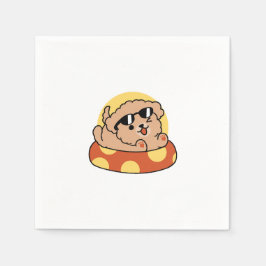 夏クール犬フローティング – かわいい子犬プールパーティー スタンダードカクテルナプキン