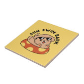 夏クール犬フローティング – かわいい子犬プールパーティー タイル (側面)