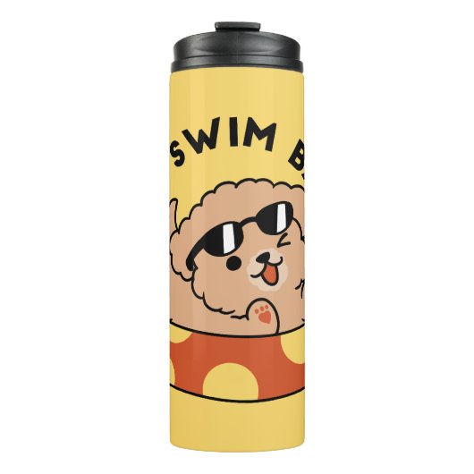 夏クール犬フローティング – かわいい子犬プールパーティー タンブラー (正面)