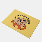 夏クール犬フローティング – かわいい子犬プールパーティー ドアマット (アングル)