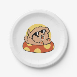 夏クール犬フローティング – かわいい子犬プールパーティー ペーパープレート