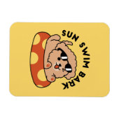 夏クール犬フローティング – かわいい子犬プールパーティー マグネット (横)