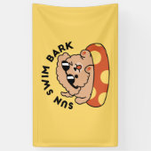 夏クール犬フローティング – かわいい子犬プールパーティー 横断幕 (縦)