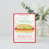 夏コックアウトピクニックメイン赤いスナッパーホットドッグ私 インビテーションポストカード (スタンド正面)