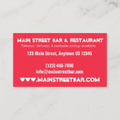 夏コックアウトピクニックメイン赤いスナッパーホットドッグ私 名刺 (裏面)