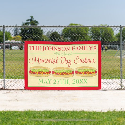 夏コックアウトピクニックメイン赤いスナッパーホットドッグ私 横断幕 (インサイチュ)