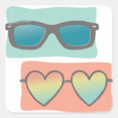 夏サングラスペア スクエアシール (正面)