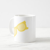 夏サングラス黄色ヒップスター眼鏡 コーヒーマグカップ (正面左)
