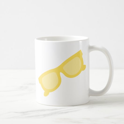 夏サングラス黄色ヒップスター眼鏡 コーヒーマグカップ (右)