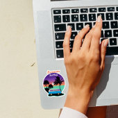 夏サーフィンレトロキャンパーサンセットシール シール