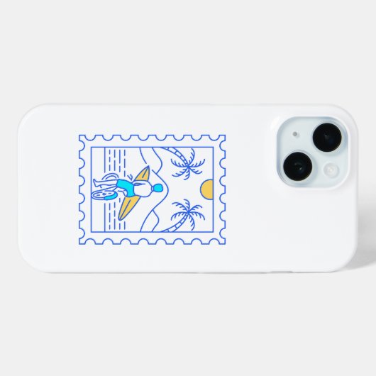 夏サーフィン切手1 Case-Mate iPhoneケース (裏面 (横))