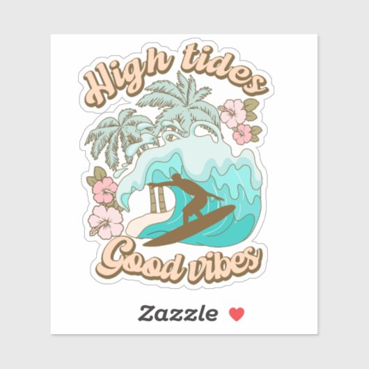 夏サーフィン熱帯ビーチおもしろい シール (シート)