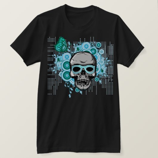 夏スカルネオンブルーシャツ Tシャツ (デザイン正面)