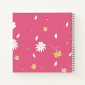 夏スタイリッシュのかわいらしピンク柄の少女のノート ノートブック (裏面)