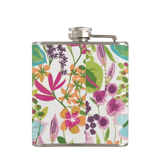夏スタイリッシュカラフル熱帯花の模様 フラスク (裏面)