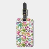 夏スタイリッシュカラフル熱帯花の模様 ラゲッジタグ (正面縦)