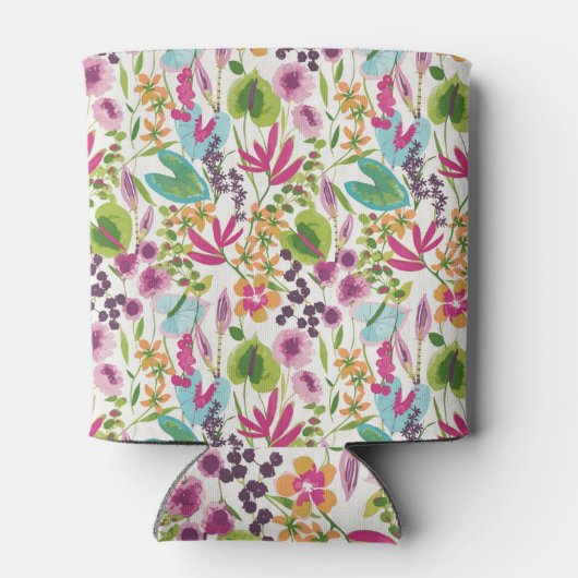 夏スタイリッシュカラフル熱帯花の模様 缶クーラー (裏面)
