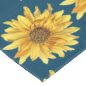 夏スタイルネイビーブルーひまわりプリント テーブルクロス (アングル)
