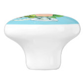  夏スタイル水彩カクテル葉カスタム セラミックノブ (側面)