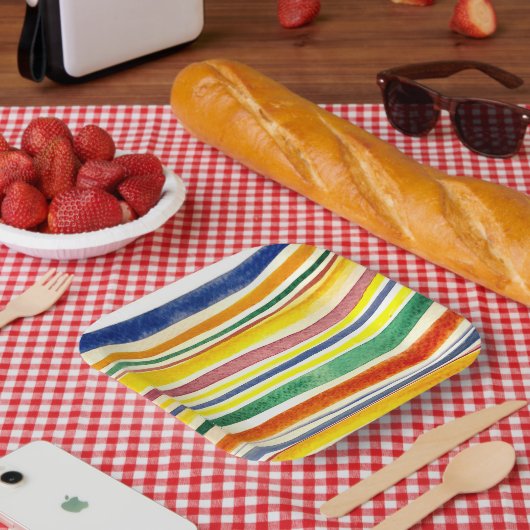 夏ストライプ期 ペーパープレート (ピクニック)