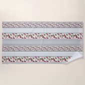 夏ストライプ色の数々の織物 ビーチタオル (正面)