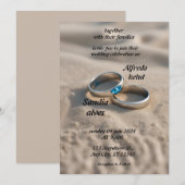 夏ハートビーチ海ブルー結婚ズ 招待状 (正面/裏面)