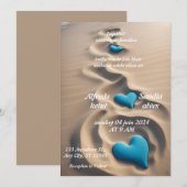 夏ハートビーチ海ブルー結婚ズ 招待状 (正面/裏面)