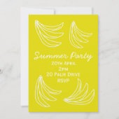 夏バナナピクニックガーデンパーティーお祝い 招待状 (正面)