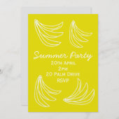 夏バナナピクニックガーデンパーティーお祝い 招待状 (正面/裏面)