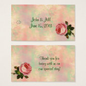 夏バラ結婚式の引き出物つるラベル (正面&裏面)