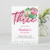 夏バルーンレターメロン誕生日 招待状 (スタンド正面)