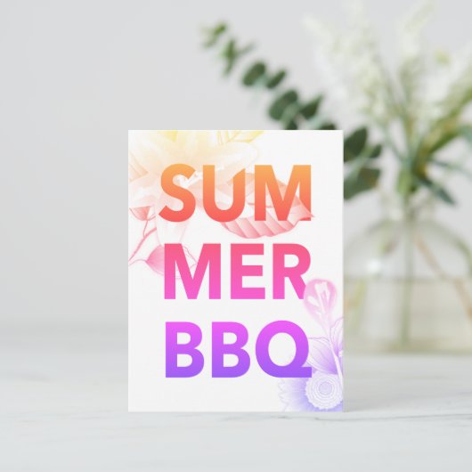 夏バーベク明るいフローラ ポストカード (スタンド正面)