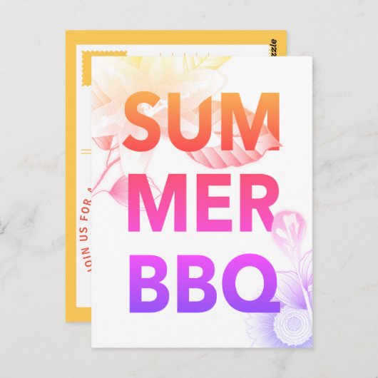 夏バーベク明るいフローラ ポストカード (正面/裏面)