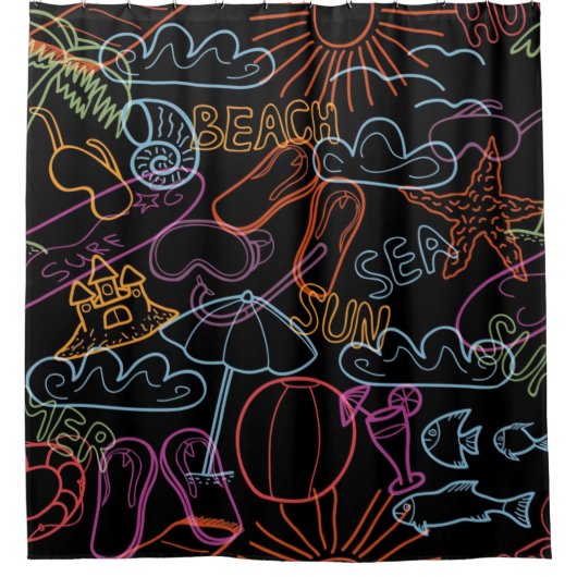 夏パターン シャワーカーテン (正面)