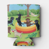 夏パーソナライズされたのおもしろいラブラドール絵画 缶クーラー (裏面)