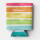 夏パーソナライズされたのパーティーおもしろいカラフルストライプの 缶クーラー (正面)