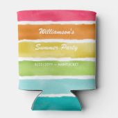 夏パーソナライズされたのパーティーおもしろいカラフルストライプの 缶クーラー (裏面)