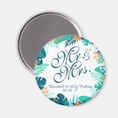 夏パーソナライズされたのフローラ結婚の |マグネット マグネット (正面/裏面)