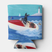 夏パーソナライズされたクールラブラドール絵画ズ 缶クーラー (裏面)