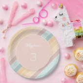 夏パーソナライズされたモダンのバイブのクリーム色 ペーパープレート (パーティー)