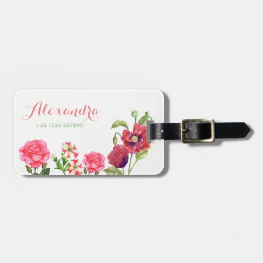 夏パーソナライズされた花荷物タグ ラゲッジタグ (正面横)