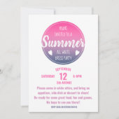 夏パーティーピンクサンセットプグラデーションロンプル 招待状 (正面)
