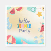 夏パーティーフェスティバル誕生日カラフルビーチ スタンダードランチョンナプキン (正面)
