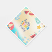 夏パーティーフェスティバル誕生日カラフルビーチ スタンダードランチョンナプキン (角)