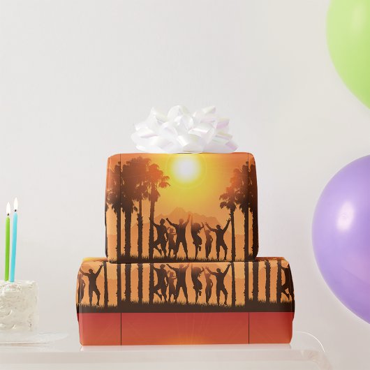 夏パーティー踊り包装紙 ラッピングペーパー