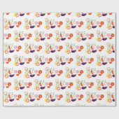 夏パーティーBBQ生野菜シームレスパターン ラッピングペーパー (フラット)