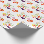 夏パーティーBBQ生野菜シームレスパターン ラッピングペーパー (角)