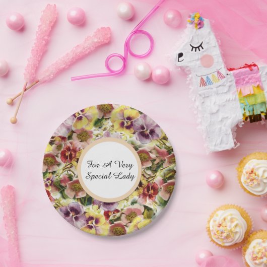 夏ヒナギク野生花模様 ペーパープレート (パーティー)