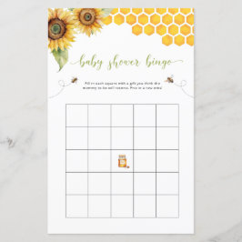 夏ビンゴヒマワリと蜂蜜の赤ちゃんシャワーゲーム